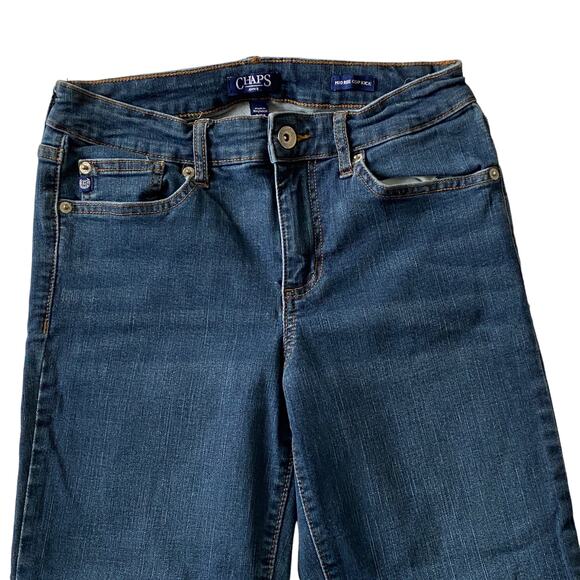 Chaps Woman's Size 6/28 Mid Rise Cop Kick Dark Wash Mid Rise Denim Jeans - Picture 3 of 8